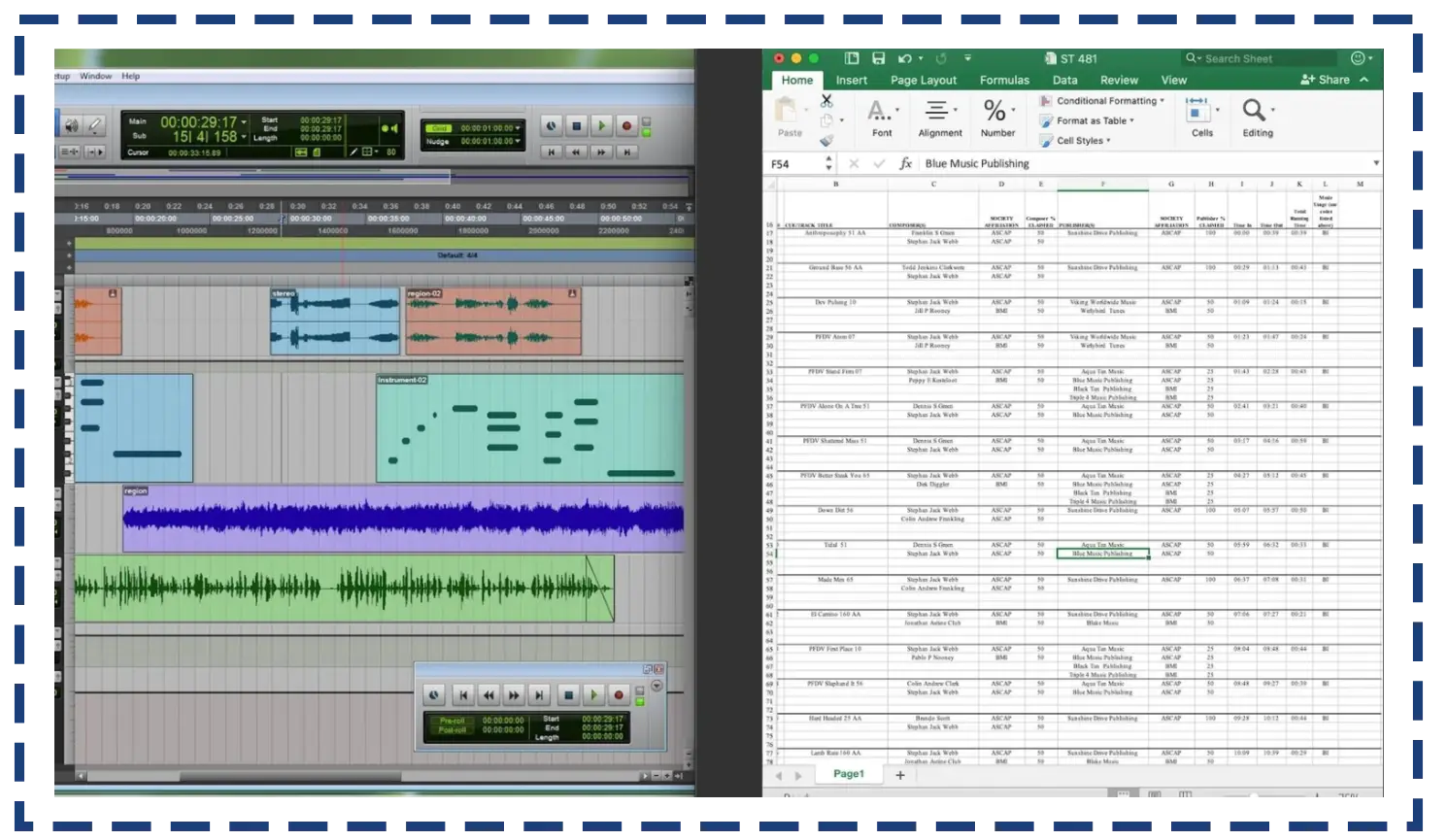 A computer screen with two different types of music.